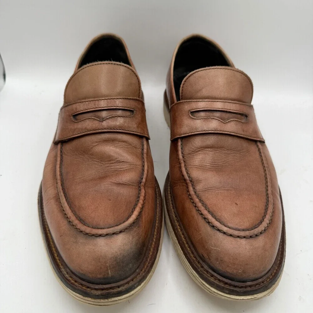 Johnston & Murphy Loafers Mens 11.5 M Collection Tan Leather Made in Italy